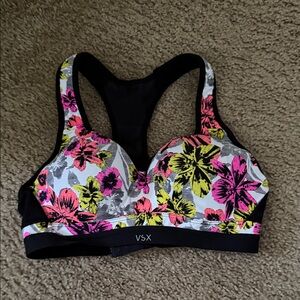 VSX Floral Sports Bra with Pink and Yellow